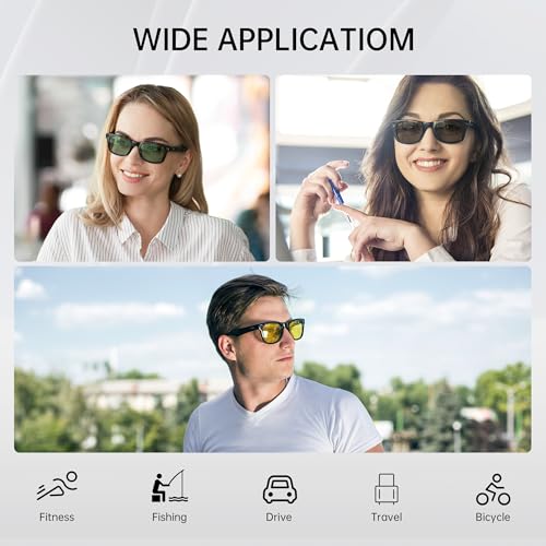 HIBLOKS Polarized Clip-on for Ray-Ban Meta Wayfarer (Standard 50-22, Green) - size: Standard, Green, Shiny Black Frame