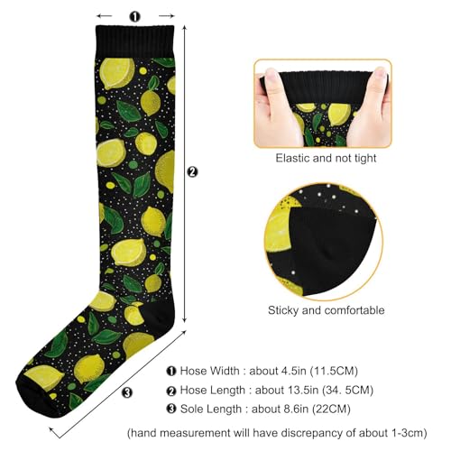 Wusikd Heartbeat Symbol Compression Socks for Women and Men Circulation Black Long Socks for Athletic Running 1 - color: Lemon