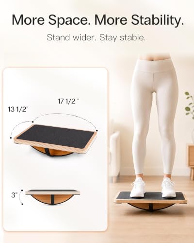 StrongTek Wooden Balance Board, Basic Rocker or Advanced 360° Wobble - color: Standard-Advanced-360° Rotation