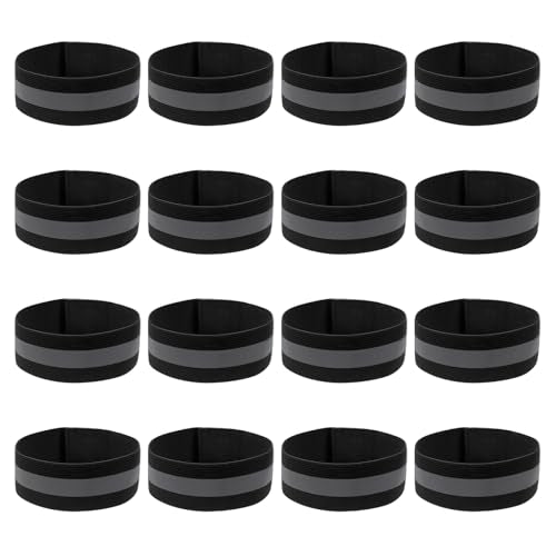 PATIKIL Reflective Bands for Wrist Arm Ankle Leg High Visibility Band - color: Black