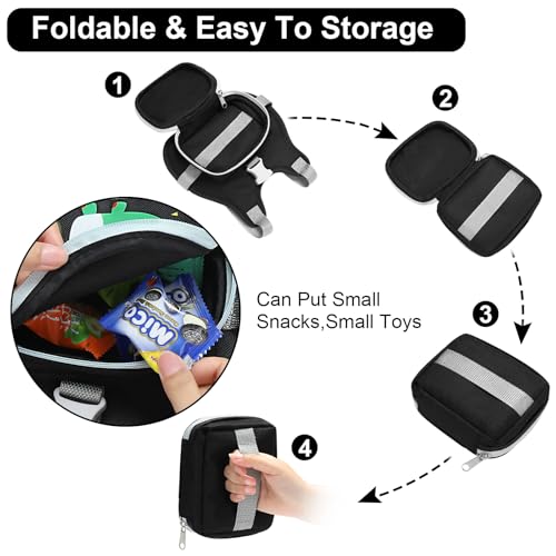 Accmor Toddler Harness Leash+ Reflective Anti Lost Wrist Link, Cute Dinosaur Kids Harness with Leash, Foldable Child Harness Baby Leash Boys Walking Wristband Assistant Belt for Outdoor Travel - color: Black/Brachiosaurus