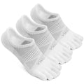 VWELL No Show Toe Socks for Men Women COOLMAX Five Finger Socks Athletic Running Ankle Low Cut 5 Toe Socks (3Pairs) - color: White, size: Small