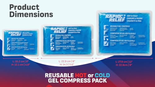 Rapid Relief Gel Ice Pack, Reusable Cold Pain Relief, Medium 5x9 Inch 1 Ct - size: 5 x 9 Inch