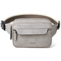 LATMAP 3L Fanny Packs for Women Cross Body Bag Leather Belt Bag Greyish - color: Light Grey