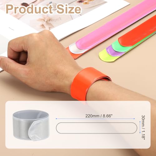 PATIKIL 22cm/8.7in Reflective Bands, 12pcs Reflective Arm Bands Straps Wrist Reflective Running Gear Safety Reflective Straps Bracelets High Visibility for Night Walking Bicycle - color: Silver