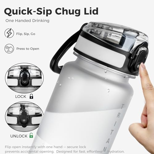32oz Clear Tritan Water Bottle with Chug Lid - color: transparent