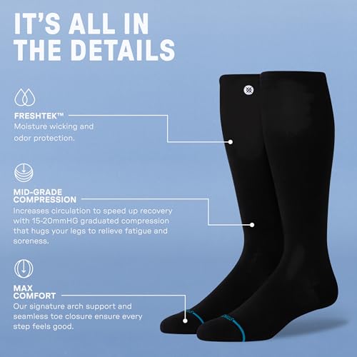 Stance Compression OTC Socks for Men & Women - color: Grey, size: Large