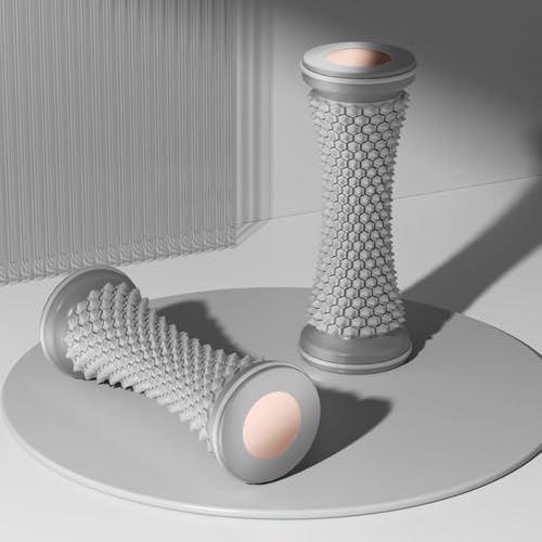Portable Foot Massager Roller - Deep Tissue Muscle Massage for Plantar Fasciitis Relief, Heel & Arch Pain - Reflexology Therapy Tool for Men & Women - color: Gray
