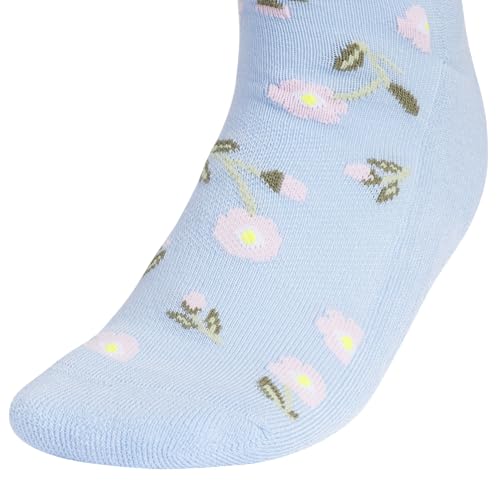 adidas Women's Athletic Cushioned Quarter Ankle Socks 6 Pairs - color: Graphic/Glow Blue/Grey/Frozen Purple