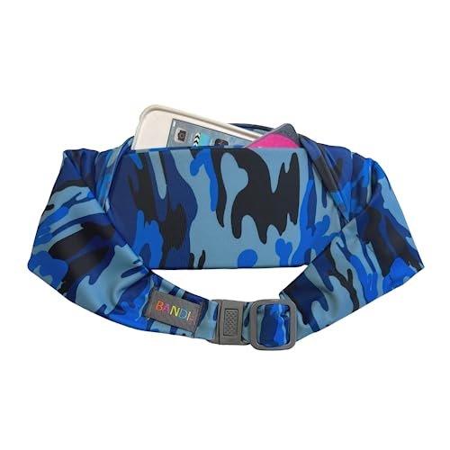BANDI KIDS Pocket belt for Medical, Sports, Play Comfortable fit Adjustable waist pack, Made In USA - color: Camo Blue