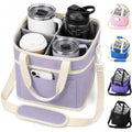 Drink Carrier Tote Bag, Family Size 4 Compartment Drink Carrier - color: Light Purple