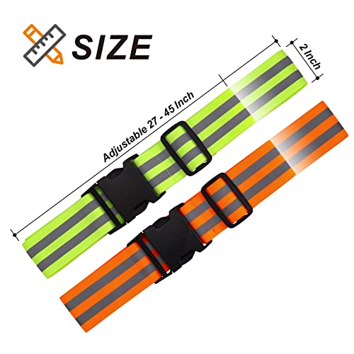 Little World Reflective Belt, Reflective Running Gear Elastic Reflective Sash - color: Orange