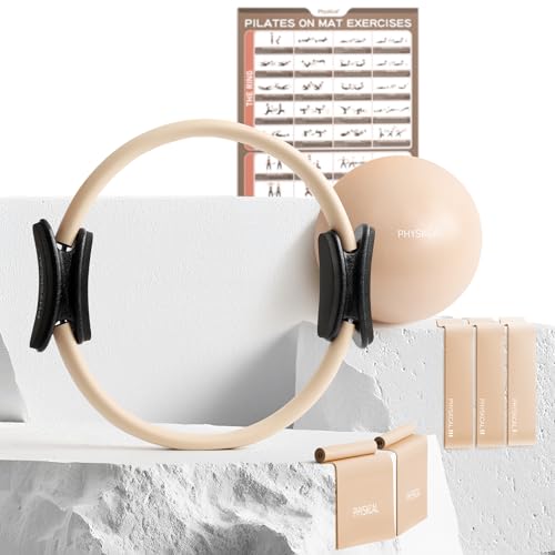 PhysKcal Pilates Kit, 15-Inch Pilates Ring with 1x Pilates Ball & 5X Bands - color: Nude