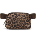 Pander Nylon Fanny Pack for Women, Two-Way Zipper Crossbody Bag - color: Leopard Multi