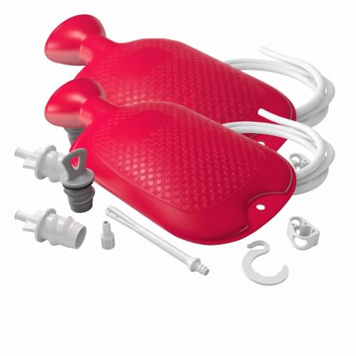 Flents Douche and Enema Combination Kit for Men and Women, Large Capacity, Multipurpose Cleaning System for Personal Hygiene, Colon Detox Cleanse, Made with Comfortable Material, (1.66 L) (Pack of 2) - size: 1.66 L (Pack of 2)
