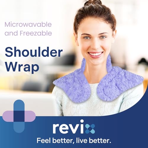 REVIX Microwavable Heating Pad for Neck & Shoulders, Moist Heat Wrap - color: Purple