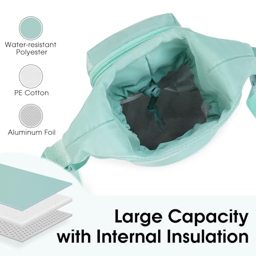 Ceneda Water Bottle Carrier Bag with Phone Pocket 32oz 40oz Tumbler Insulated Water Bottle Holder with Adjustable Shoulder Strap Carrier Sling Bag (Mint Green) - color: Mint Green