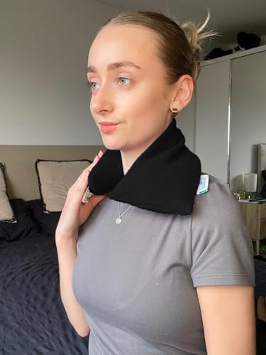 Wheat Bags Microwavable Heat Pack - Lavender Scent Body Wrap Microwave Heat Pad UK Cleaned Wheat for Body Discomfort - Back, Shoulder & Neck Pad by Amazing Health - Black - color: Black (Lavender)