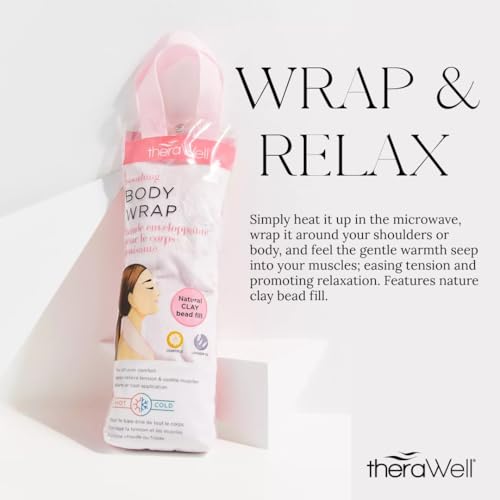 Warming Clay Bead Body Wrap Heating Pad, Perfect for Neck & Shoulder, Hot Cold Therapy Wrap with Lavender & Chamomile Scent, Pink, Pack of 1