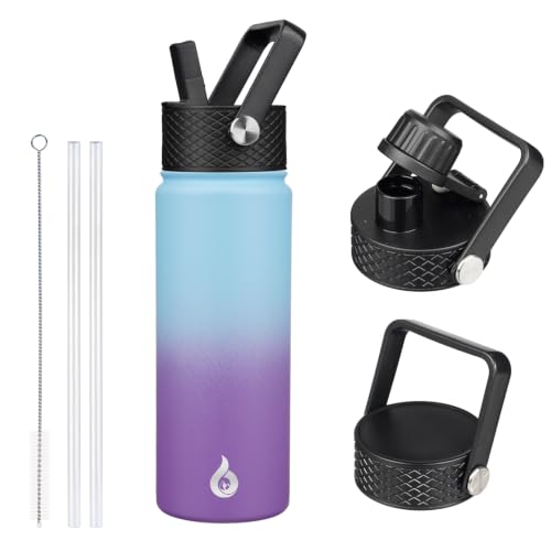 BJPKPK 22oz Insulated Water Bottle with Straw Lid, Stainless Steel Bottle - color: Ocean Dream, size: 22 Ounces