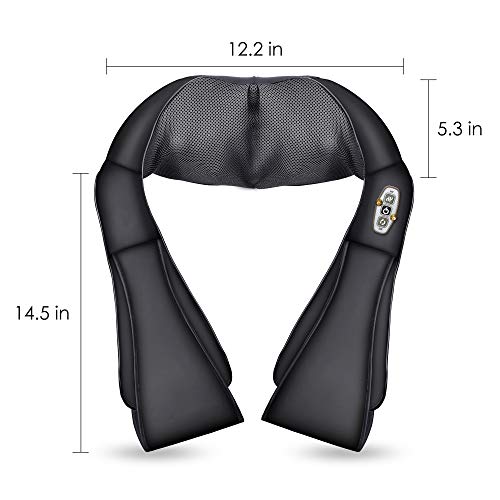 COMFIER Shiatsu Neck and Shoulder Massager with Heat,White Elephant Gifts for Adults,4D Deep Kneading Massage Pillow with Heat, Back Massager, Pillow Massage,Jet Black - color: Jet Black