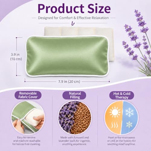 Flaxseed Lavender Eye Mask (Green) - color: Green
