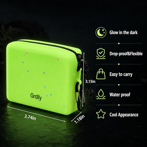 Glow in the Dark Coin Purse, Silicone Change Purse, Zipper Pouch with Clip