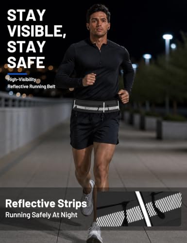 MIER Running Belt for Women & Men, Fanny Pack with Marathon Bib Clip, Gray - color: Gray