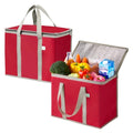 VENO 2 Pack Cooler Bag Insulated Grocery Bags for Food Delivery Heavy Duty - color: Red, size: 2 Pack