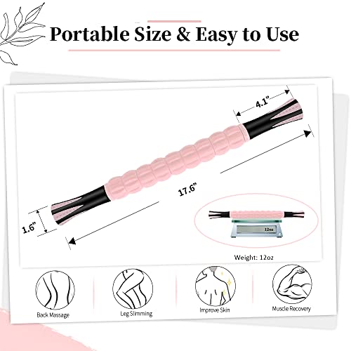 Muscle Roller, Muscle Roller Stick Lipo Roller Lymphatic Massager Muscle Roller for Legs Massager Roller for Muscles Deep Tissue, Lymphatic Drainage, Lipo Massager After Surgery Roller - color: Pink/Black