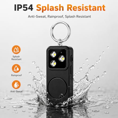 Personal Safety Alarm, Rechargeable 150dB Strobe Siren - color: Black