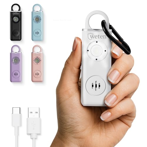 Personal Alarm for Women Safety, 130dB Loud Siren Keychain, TSA Safe, White - color: E - White