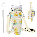 Water Bottle Carrier Bag for Stanley Cup 40oz/30oz with Phone Pocket, Neoprene Water Bottle Holder with Adjustable Shoulder & Handle Strap, Stanley Cup Accessories for Walking Travel Gym - color: Duck