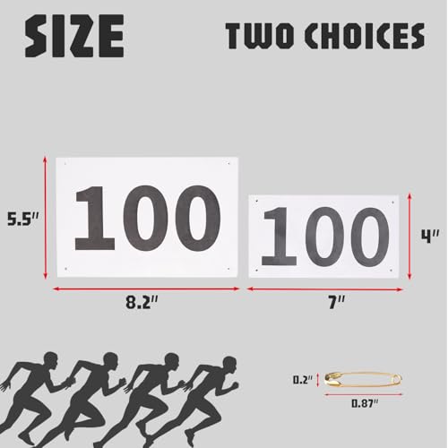XTACER Race Bibs Safety Pins for Marathon Sports - color: #01 [4"x7"] Numbers 001-50