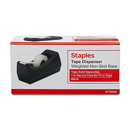 Staples Desktop Tape Dispenser, Black, Everyday Tape Holder - style: 1 Pack