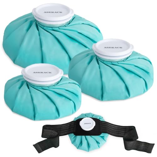 Ice Bags for Injuries, Thickened Ice Packs for Injuries Reusable, Hot & Cold Therapy for Pain Relief, Sports Injuries, No-Leak Cold Packs, 3 Size (6" 9" 11") (Set with Wrap) - size: Set with Wrap (6", 9", 11")