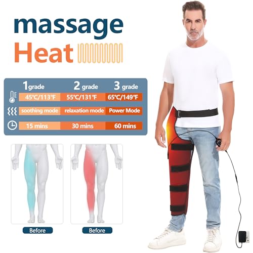 Leg Heating Pad Massager, Heating Pad for Legs, Heating Pads for Legs and Calf Heating Pad for Better Circulation, Pain Relief, Adjustable Size