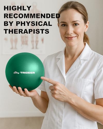 Trideer Exercise Ball for Rehabilitation with Guide, 9 Inch Pilates Ball - color: Green (with inflation straw)