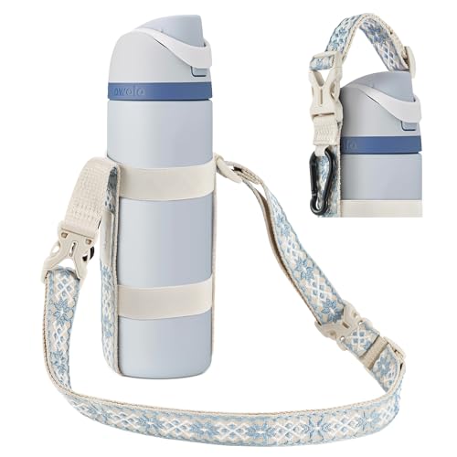 EasyAcc Water Bottle Holder Strap Sling, for Owala FreeSip 24 32 40 oz, Hydro Flask, Cirkul, Yeti, Stanley Flip, Universal Water Bottles, with Carabiner, for Walking Curise Travel (Bottle Excluded) - color: Cinderella
