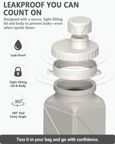 BEAUTAIL Collapsible Water Bottles 21oz/610mL, Silicone Travel Water Bottle - color: Starlight