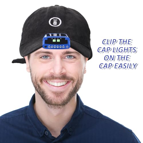 Mudder LED Hat Clip Light, Cap Lights - color: Black, Blue