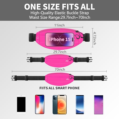 Running Fanny Pack Whole Bag Reflective, Running belt for Women &Men,Sweatproof Phone Holder Workout, Running Waist Pack(rose) - color: rose