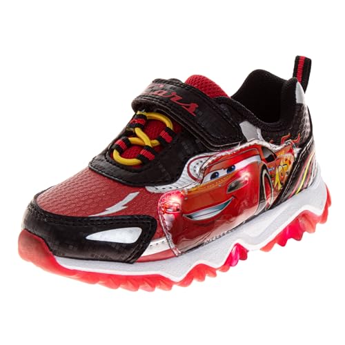 Disney Pixar Cars Boys Black/Red Lighted Sneaker (Toddler/Little Kid) - color: Black Crimson, size: 10 Toddler