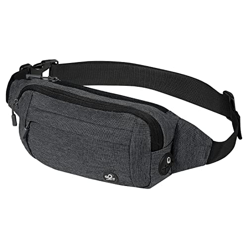 WATERFLY Small Fanny Pack Crossbody Lightweight Waist Bag for Woman Man - color: B-Grey