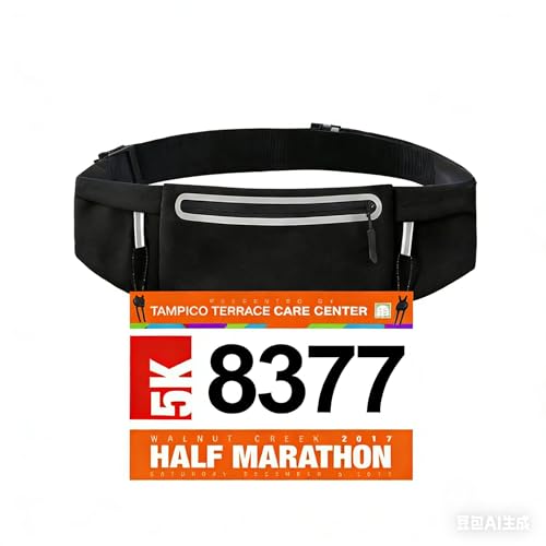 Running Belt Fanny Pack: 3 Pocket Waist Bag for Men Women Workout Exercise Fitness Phone Holder Fits All Phones with Bib Clip, Black - color: Black