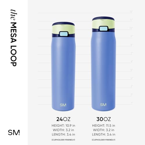 Simple Modern Water Bottle with Straw & Handle | 24oz | Blue - color: -Neptune, size: 24 Ounces