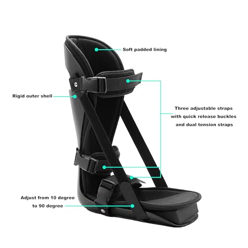 Plantar Fasciitis Night Splint, Sleeping Stretch Boot, Black, M - color: Black-Black, size: Medium