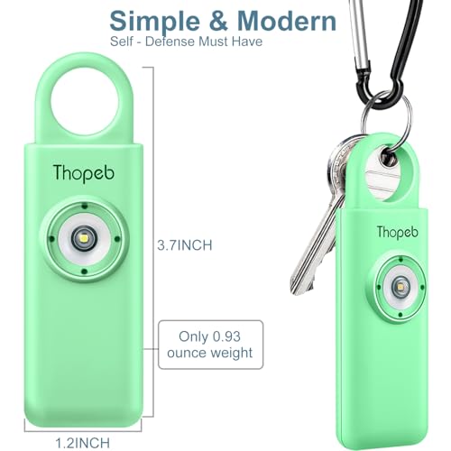 Thopeb Personal Safety Alarm for Women – Superior Loud Siren & SOS Strobe - color: Light green