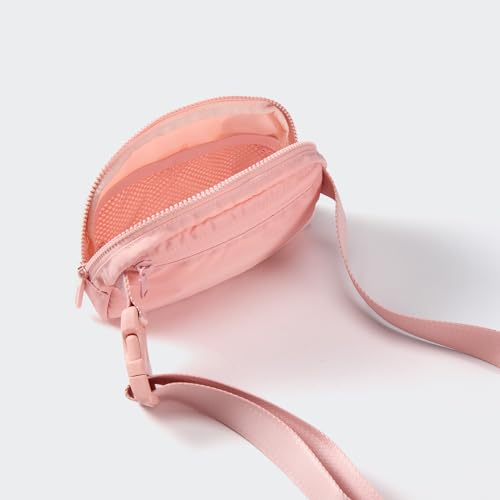 Pander Nylon Fanny Pack for Women, Two-Way Zipper Crossbody Bag - color: Mono Pink