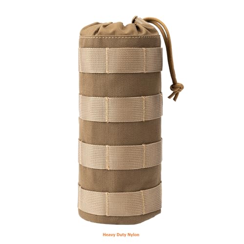 MOLLE Water Bottle Holder Tactical Nylon Bottle Pouches Hydration Carrier for Belt/Backpack/Vest/Bike Sports Outdoor Hiking Camping Hunting Fishing - color: Coyote Brown